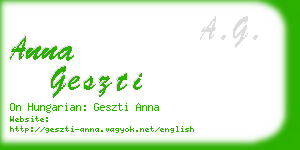 anna geszti business card